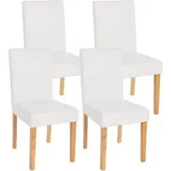 4er-Set Esszimmerstuhl Littau - Kunstleder, weiß matt, helle Beine - Stühle für Esszimmer, modernes Design mit hoher Rückenlehne und bequemer Polsterung für höchsten Sitzkomfort – ideal für gesellige Abende.