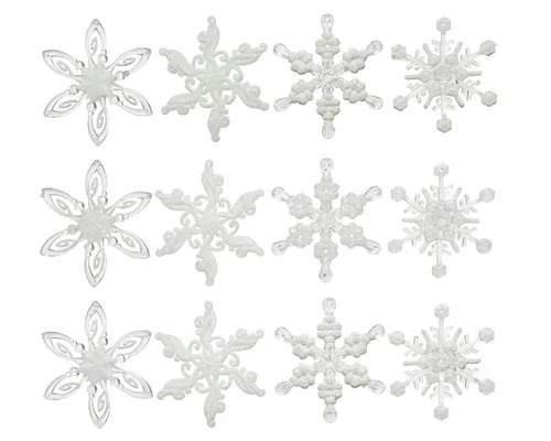 Kaemingk Weihnachtsanhänger Schneeflocke weiß mit Glitter