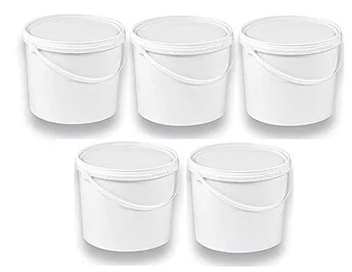 Silplast 5 x 10 Liter Eimer mit Deckel in weiß von Silplast