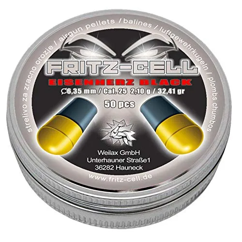 Fritz-Cell Eisenherz Black 6,35mm Diabolos Fritz-Cell Luftgewehr Luftpistole 50