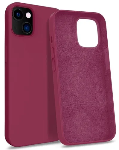 MyGadget Hülle kompatibel mit iPhone 14 Plus - Gummierte Handyhülle - [ 3 Layer Struktur ] Schutzhülle mit Soft Inlay & Hardcase Cover außen - Bordeaux
