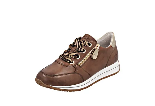 Remonte Keilsneaker für Damen in Größe 40 - Sportliche Sneaker aus Leder und Lederimitat mit seitlichem Reißverschluss und komfortablem Softfußbett, ideal für lässige Freizeitlooks.