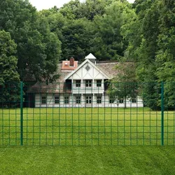 vidaXL Maschendrahtzaun Komplettset 20x1,5m - Robuster Gartenzaun aus Stahl - Gartenzäune aus PVC-beschichtetem Stahl, witterungsbeständig und ideal als Tierbarriere oder Sichtschutz. Inklusive 11 Pfosten, langlebig und korrosionsbeständig.