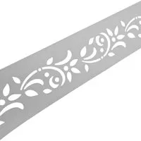 zaunzu Sichtschutz PREMIUM Dekor Floral1 Sichtschutz Lichtgrau 2,55m