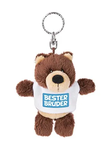 NICI Schlüsselanhänger Bär mit T-Shirt Bester Bruder 10cm, braun