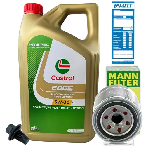 MANN Ölfilter + 5L Castrol 5W-30 Öl passend für Hyundai i30 ix20 Tucson 1.4 1.6