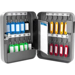 Pavo Schlüsselkasten 8027033, mit Zylinderschloss, 16 x 20 x 6 cm, 20 Haken