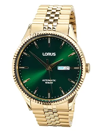 Lorus Automatische Uhr RL468AX9 - Armbanduhren für Herren mit edlem Goldauflage-Gehäuse, wasserdicht bis 100 m und hochwertigem Metallarmband für maximalen Tragekomfort.