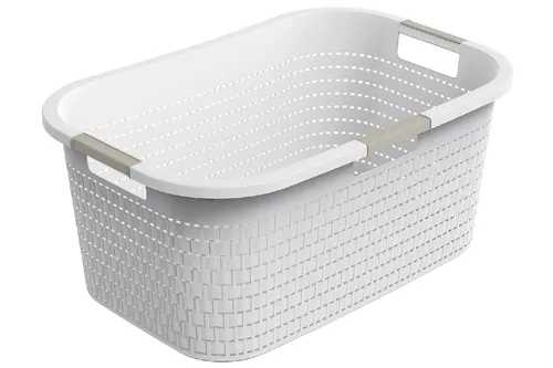 Wäschekorb 40 Liter 58x38,9x25,1 cm weiss in weiß von ES Logistik