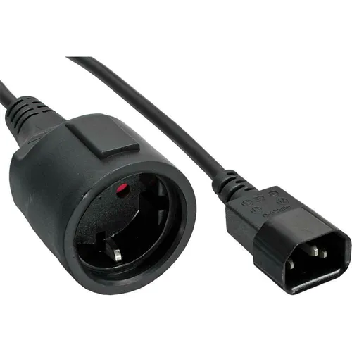 InLine® Netz Adapter Kabel Kaltgeräte C14 zu Schutzkontakt Buchse für USV 3,0m