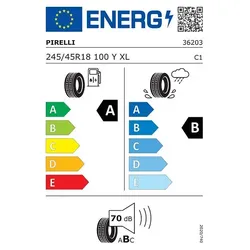 Pirelli P Zero (PZ4) XL 245/45 R18 Sommerreifen - Hochleistungs-Sommerreifen für PKW mit hervorragender Nasshaftung (Klasse B) und Kraftstoffeffizienz (Klasse A), ideal für sportliche Fahrten.