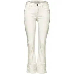 Street One Flared Leg Jeans Ecru Washed 34