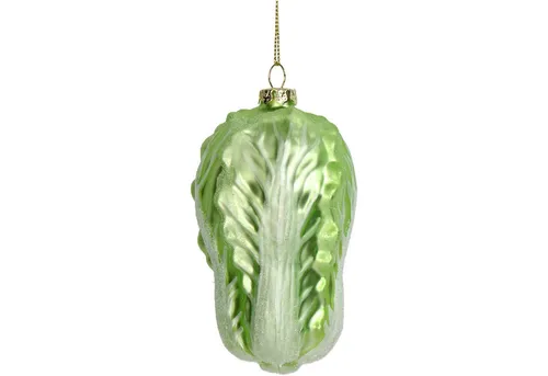 HD Collection Christbaumschmuck, Christbaumschmuck 11cm Glas Kohlkopf Figur Hellrün