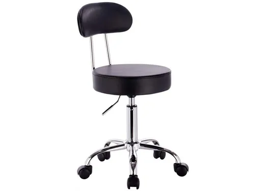 WOLTU Rollhocker Schminkhocker – Höhenverstellbar mit Rollen und Lehne - Bürohocker mit ergonomischer Rückenlehne, ideal für Schönheitssalons und Werkstätten. Der Hocker bietet Komfort und Flexibilität durch 360° Drehung und höhenverstellbare Sitzhöhe von 47 bis 59 cm.