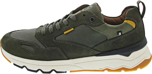 Rieker Herren Schnürschuhe in Grün, Gr. 47 - Stylischer Sneaker aus Veloursleder mit herausnehmbarer Innensohle für individuellen Komfort. Rutschhemmende Gummisohle und gepolsterte Zunge sorgen für ein angenehmes Tragegefühl.