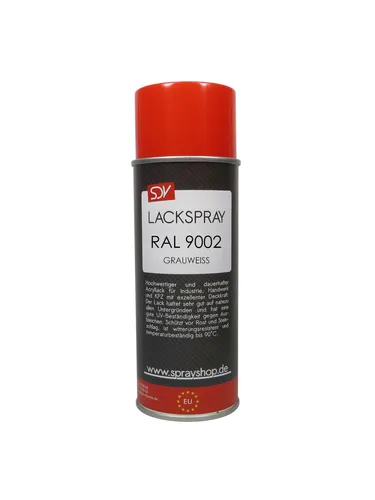 1x LACKSPRAY RAL 9002 GRAUWEISS glänzend 400ml Acryllack SCHNELLTROCKNEND