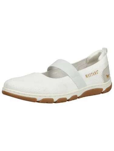 Mustang Shoes Slipper aus Lederimitat/Textil in Weiß – Größe 41 EU - Stylischer Mustang Shoes Slipper in Weiß, ideal für den Alltag. Bequem, ohne Verschluss und mit rutschfester Gummisohle für sicheren Halt.