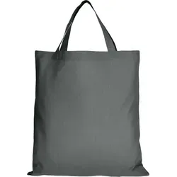 Baumwolltasche - OEKO-TEX 100 zertifiziert | mit zwei kurzen Henkeln | 38x42cm | Jutebeutel | Einkaufstasche | unbedruckt, stahlgrau