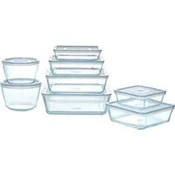 Pyrex® Cook & Freeze Set – 8 luftdichte Vorratsgläser - Vorratsdosen-Set mit 8 BPA-freien Gläsern, ideal zum Einfrieren und Kochen. Hergestellt in Frankreich, platzsparend und temperaturbeständig von -40 °C bis +300 °C.