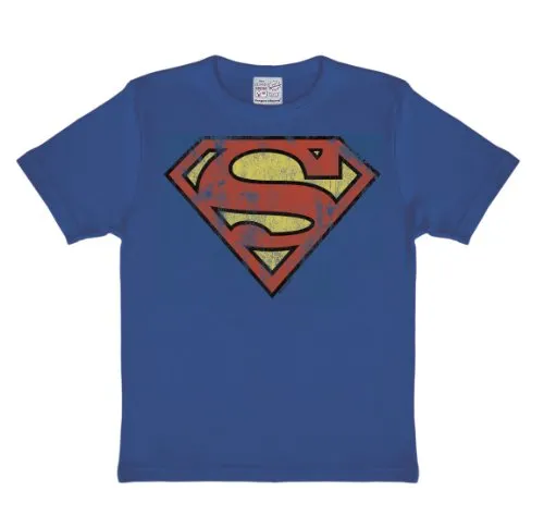 Logoshirt® DC Comics I Superman I Logo I T-Shirt Print I Kinder I Mädchen & Jungen I kurzärmlig I blau I Lizenziertes Originaldesign I Größe 170/176