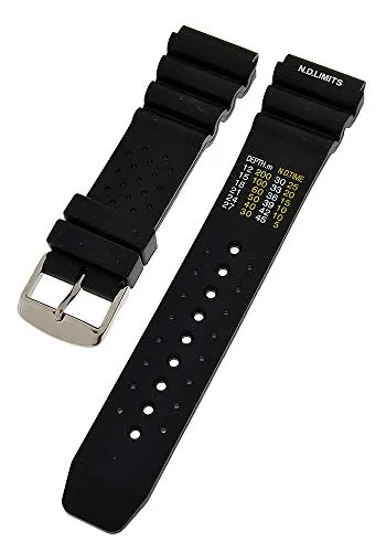 Uhrenarmband Silikon sportlich Taucher Diver 22mm SCHWARZ 3854