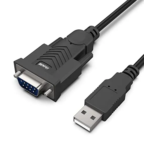 Produktbild BENFEI USB auf RS232 Seriell Kabel mit Schraube 1,8M, Seriell USB auf RS-232 (9 Pin) DB9 mit PL2303 Prolific Chipsatz, Kompatibel fur Windows 11/10/8.1/8/7, Mac OS X 10.6 und höher (NOT VGA)
