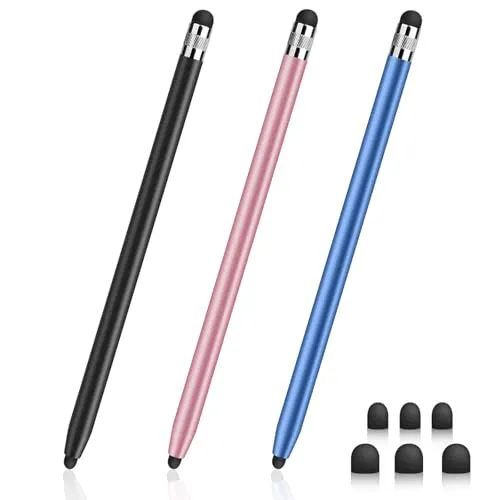 Stück Tablet Stift, Touchscreen Stift 2 in 1 Gummi Stylus Touch Pen, Touchscreen Stift Hochpräzise Faserspitze, Universal Stylus Pen Kompatibel mit alle Handys/Tablets/Smartwatches 3
