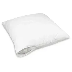 Zollner Kissenbezug 80x80 cm - Weiß, Oeko-Tex® Standard 100 - Kissenbezug aus 50% Polyester und 50% Baumwolle, pflegeleicht und waschbar bis 95°C. Ideal für Schlafzimmer, Gästezimmer oder beim Camping – für erholsamen Schlaf und Komfort.
