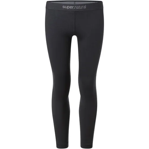 Super.Natural K TUNDRA175 Tights jet black - Kinder Skitourenunterwäsche aus innovativem ELASTIC WOOL JERSEY 175, bietet hervorragende Atmungsaktivität und Bewegungsfreiheit für sportliche Aktivitäten im Freien.