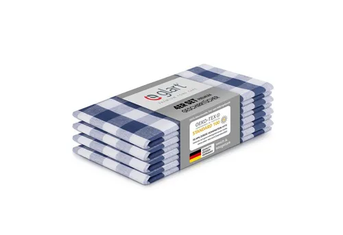 Glart Geschirrtuch 48BYB 4 St. Geschirr- & Küchentücher Baumwolle 70x50 cm blau kariert