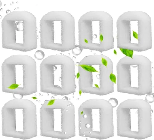 Poweka Ersatz-Filter, Schaumstoff, Zubehör (12 Stück) für Wasserbrunnen für Katzen, Hunde, Tiere, kompatibel mit Keramikbrunnen und Drinkwell 360 Springbrunnen aus Stahl