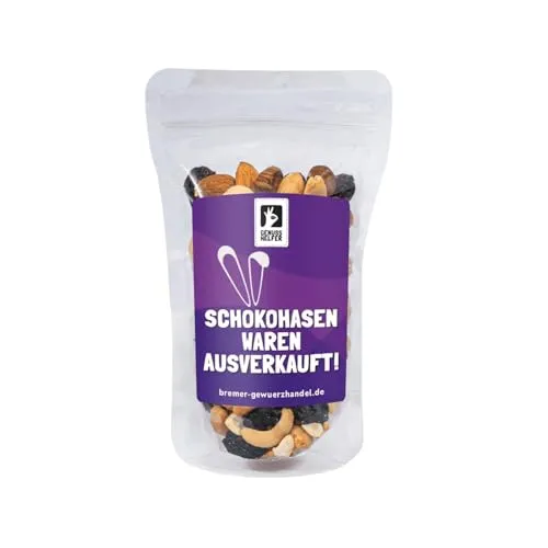 Bremer Gewürzhandel GeNUSSmischung Schokohasen waren ausverkauft, Nussmix, Studentenfutter mit Spruch, zu Ostern, 175g