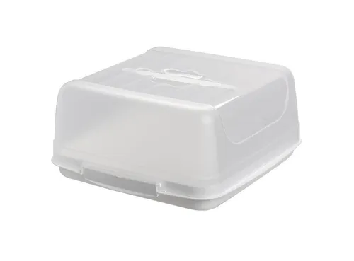 Engelland Kuchentransportbox Kleine Kuchenbox mit transparentem Deckel, Kunststoff, (Vorteils-Set, 1-tlg., sicheres Transportieren), mit Tragegriff und Klickverschluss, BPA-frei, rechteckig, Kunststoff