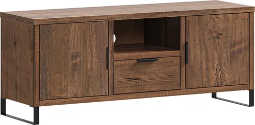 massivum Lowboard Sydney aus rustikaler Pinie – TV-Bank für Ihr Wohnzimmer - Elegantes Lowboard aus massivem Pinienholz mit 1 offenen Fächern und 2 Türen. Ideal für stilvolle Unterhaltungselektronik und bietet ausreichend Stauraum. Maße: 134 x 41 x 55 cm.
