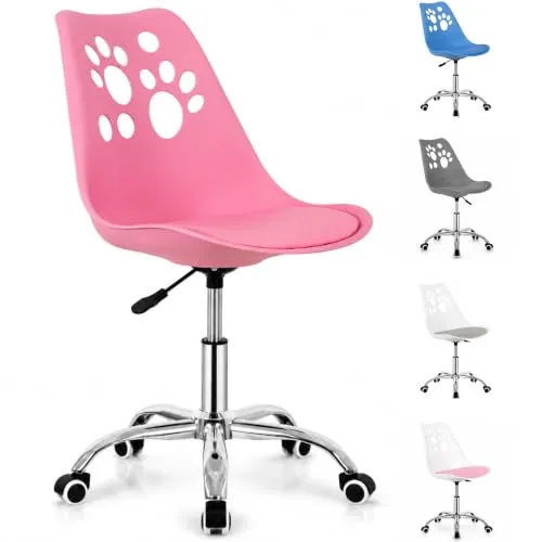 Ergonomischer Schreibtischstuhl für Mädchen in Rosa – Höhenverstellbar mit Komfortpolster