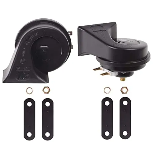 Evermotor Universal Twin Dual Horn 12v Hupe Set für Autos und Motorräder 12V 400/500 Hz 118 db Tone Lautes (2 set)