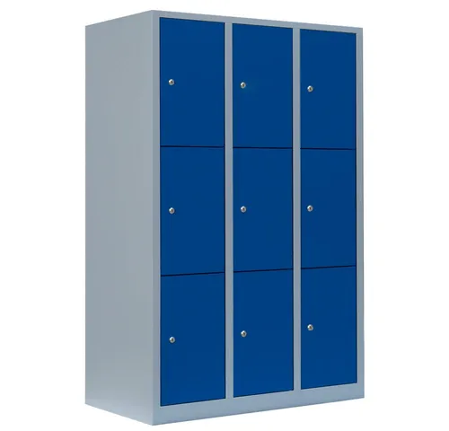 Steelboxx Fächerschrank 9 Fächer - Extra breiter Wertfachschrank mit 9 Fächern, ideal für Umkleideräume und Sozialräume. Lieferung komplett verschweißt - keine Montage erforderlich.