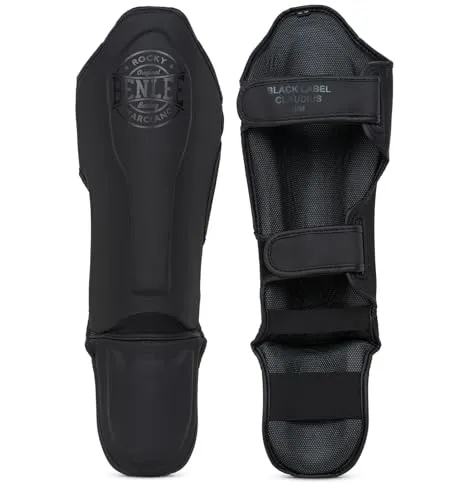BENLEE Schienbeinschoner Claudius S/M - Black - Unterarm- & Schienbeinschutz für Kampfsport, hochwertige Kunstlederausführung mit glänzendem Markenlogo, idealer Schutz für Training und Wettkampf.