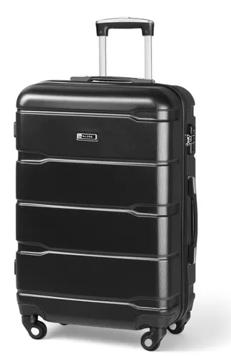 ALEOS. Hartschalen Koffer XL 45x28x66cm Reisekoffer, Hartschalen Trolley, Schwarz, leicht, Hartschale, robust, 100% ABS+PC, TSA Schloss, leichtgängige 4 Rollen