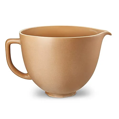 Kitchenaid 5KSM2CB5PFC Keramikschüssel 4,7L Gold - Rührschüsseln mit schönem zeitlosen Design und eleganter Goldoberfläche, ideal für stilvolles Kochen und Backen.