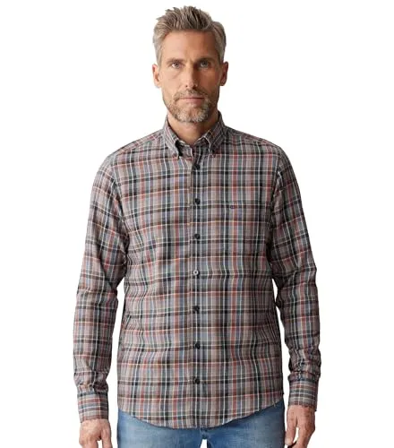 CASAMODA Flanellhemd kariert Casual Fit - Herrenhemden in modischem Blockkaro, aus weichem Flanell für hohen Tragekomfort und ideal für lässige Anlässe.