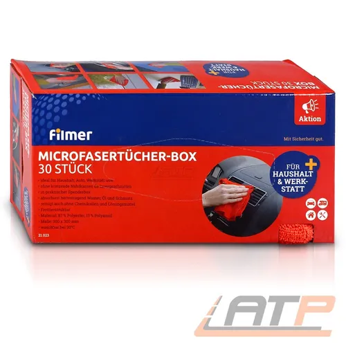 FILMER MICROFASERTÜCHER-BOX 30 STÜCK MICROFASERTUCH TROCKENTUCH SAUGSTARK