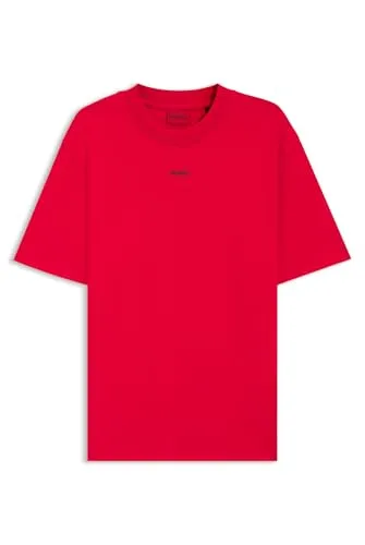 HUGO Dapolino T-Shirt für Herren - Rot - Herren-Shirts mit lässiger Passform, aus schwerem Baumwolljersey für optimalen Tragekomfort. Ideal für entspannte Outfits.