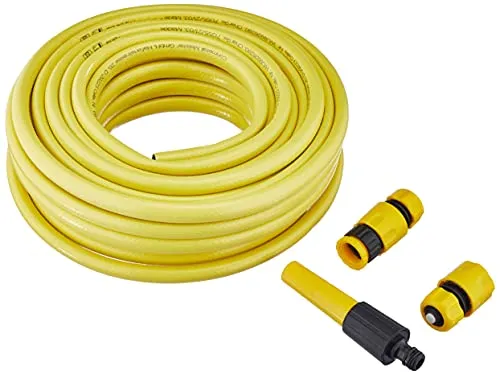 Meister Schlauch Kreuzgewebe, 12,7 mm (1/2 Zoll) - 20 m Länge - Inkl. Armaturen - Zur Bewässerung kleiner Flächen - Trittfest & Abriebfest - UV-beständig / Gartenschlauch / Wasserschlauch / 9926280