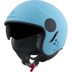 Bogotto H595 SPN Jethelm, blau, Größe XS für Frauen - Motorradhelm mit thermoplastischer Außenschale, integriertem Sonnenvisier und waschbarem Innenfutter – ideal für stilbewusste Fahrerinnen.