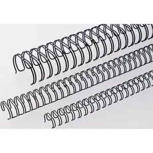 Renz Drahtbinderücken Ring Wire, 34 Ringe, schwarz, 3:1 Teilung, 100 Stück, 9,5 mm