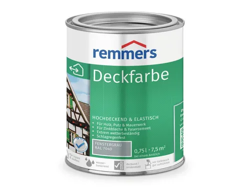 Remmers Wetterschutzfarbe Deckfarbe anthrazitgrau (RAL 7016) 0,75 Liter - Hochdeckende, wasserbasierte Wetterschutzfarbe für Holz und mineralische Untergründe. Wetterfest, elastisch und umweltgerecht – ideal für langlebige Beschichtungen.