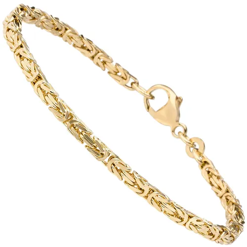 333 Gold Gelbgold Armband Königskette 19cm Unisex - Massives 8 Karat Armband in eleganter Königsketten-Optik, ideal für jeden Anlass. Hochwertige Verarbeitung und zeitloses Design für stilvolle Akzente.