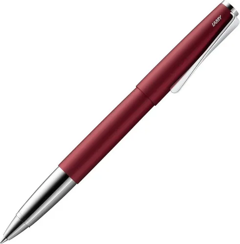 LAMY Tintenroller studio – Eleganter Ganzmetall-Stift mit propellerförmigem Clip - Premium Schreibgerät in royalred, mit wechselbarer Mine und einzigartigem Design. Ideal für stilvolles Schreiben in jedem Büro.