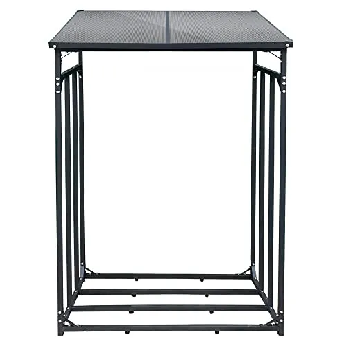 SCHMIDT Kaminholzregal 130x70x185cm - Aluminium Anthrazit - Aschesauger: Witterungsbeständiges Regal für 1,6 m³ Brennholz, ideal zum Lagern und Trocknen. Schnelle Montage und offene Rückwand für optimale Durchlüftung.